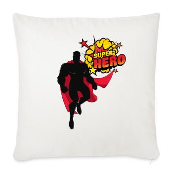 Comic Hero Silhouette Burst - Throw Pillow Cover 17.5” x 17.5” - natural white - Front