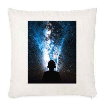 Cosmic Silhouette Nebula Burst - Throw Pillow Cover 17.5” x 17.5” - natural white - Front