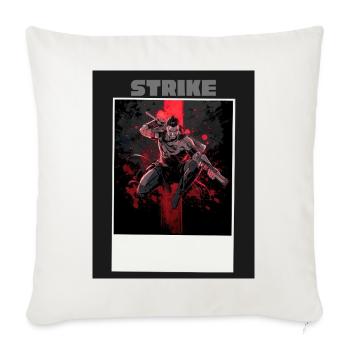 Strike Shadow Soldier - Throw Pillow Cover 17.5” x 17.5” - natural white - Front