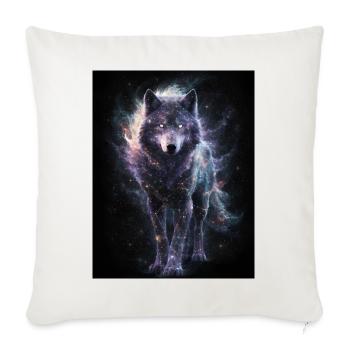 Cosmic Wolf Nebula - Throw Pillow Cover 17.5” x 17.5” - natural white - Front