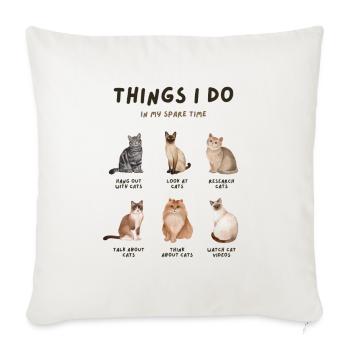 Space Time Cats - Throw Pillow Cover 17.5” x 17.5” - natural white - Front