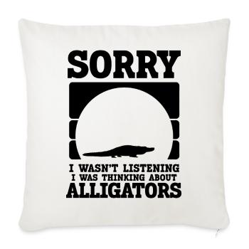 Funny Alligator Silhouette - Throw Pillow Cover 17.5” x 17.5” - natural white - Front