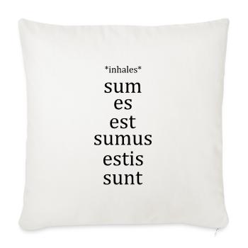Sum Konjugation - Latin Language Student Teacher - Throw Pillow Cover 17.5” x 17.5” - natural white - Front