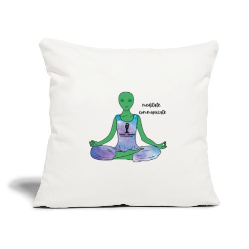 Meditate Communicate, Twisted Alien - Throw Pillow Cover 17.5” x 17.5”