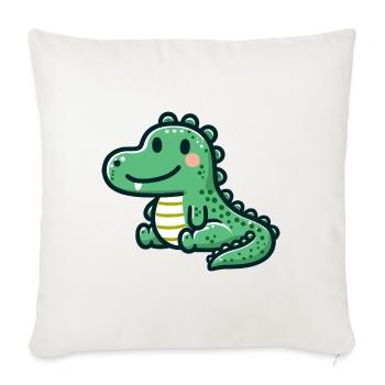 Swamp Explorer Alligator - Throw Pillow Cover 17.5” x 17.5” - natural white - Front