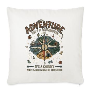 Adventure Quest Compass - Throw Pillow Cover 17.5” x 17.5” - natural white - Front
