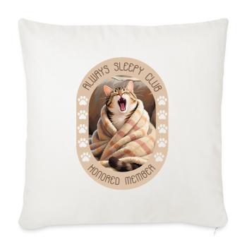 Always Sleepy Club - Throw Pillow Cover 17.5” x 17.5” - natural white - Front