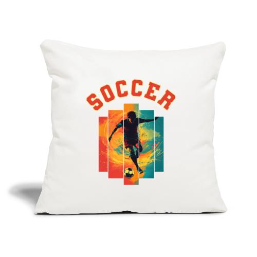 Soccer Heartbeat - Throw Pillow Cover 17.5” x 17.5”