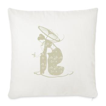 Under the umbrella - Throw Pillow Cover 17.5” x 17.5” - natural white - Front