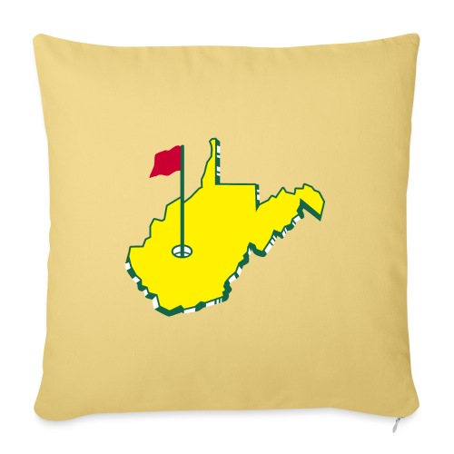 West Virginia Golf - Throw Pillow Cover 17.5” x 17.5”