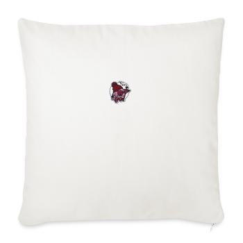 Christmas Pig embroidered - Throw Pillow Cover 17.5” x 17.5” - natural white - Front