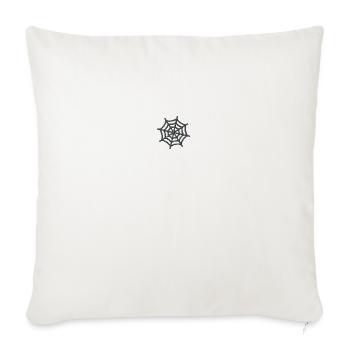 Spider net embroidered - Throw Pillow Cover 17.5” x 17.5” - natural white - Front
