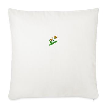 Dandelion embroidered - Throw Pillow Cover 17.5” x 17.5” - natural white - Front