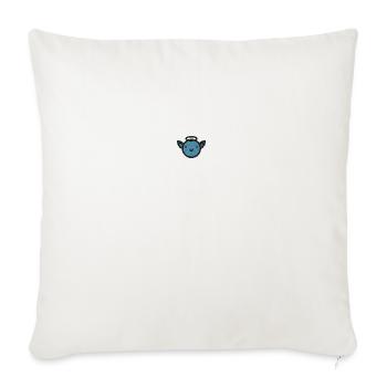 Angel face embroidered - Throw Pillow Cover 17.5” x 17.5” - natural white - Front