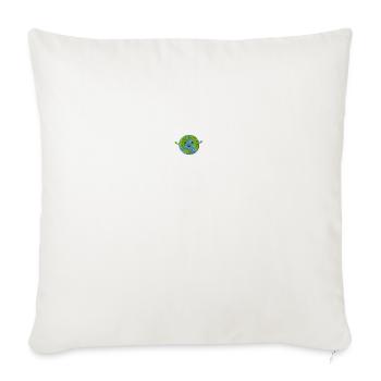 The Earth embroidered - Throw Pillow Cover 17.5” x 17.5” - natural white - Front
