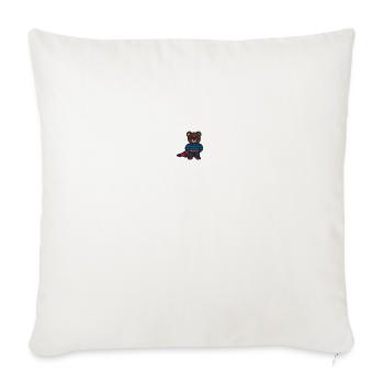 Superbear embroidered - Throw Pillow Cover 17.5” x 17.5” - natural white - Front