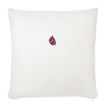 Burning hearts embroidered - Throw Pillow Cover 17.5” x 17.5” - natural white - Front