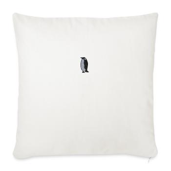 Penguin embroidered - Throw Pillow Cover 17.5” x 17.5” - natural white - Front