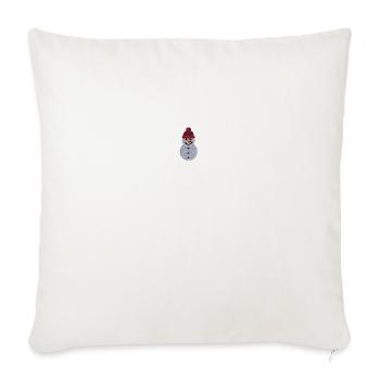 Snowman embroidered - Throw Pillow Cover 17.5” x 17.5” - natural white - Front