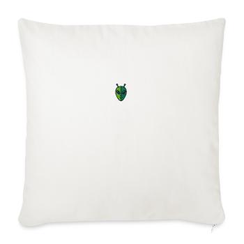 Twofaced alien embroidered - Throw Pillow Cover 17.5” x 17.5” - natural white - Front