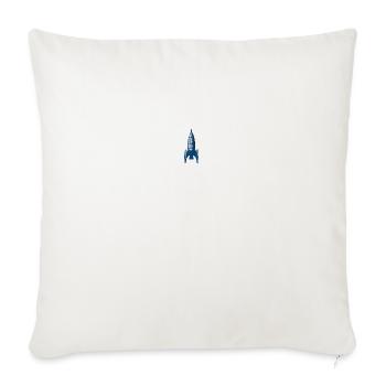 Rocket embroidered - Throw Pillow Cover 17.5” x 17.5” - natural white - Front