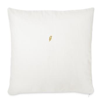 Lightning embroidered - Throw Pillow Cover 17.5” x 17.5” - natural white - Front