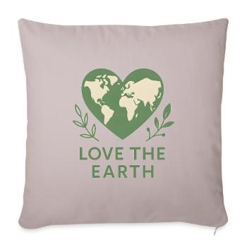 Valentine Day Earth Heart World Love  - Throw Pillow Cover 17.5” x 17.5” - light taupe - Front