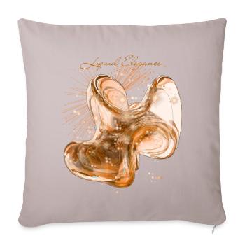 Liquid Elegance Golden Art Design - Throw Pillow Cover 17.5” x 17.5” - light taupe - Front