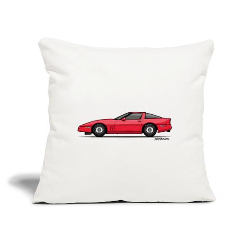 Red American C4 Coupe - Throw Pillow Cover 17.5” x 17.5”