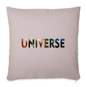 Cosmic Nebula Universe Letters - Throw Pillow Cover 17.5” x 17.5” - light taupe - Front