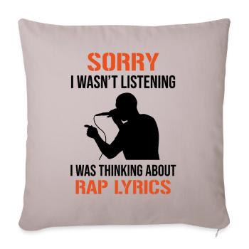 Rapper MC Hip Hop Rap Lyrics Freestyle Quote - Throw Pillow Cover 17.5” x 17.5” - light taupe - Front