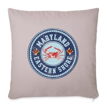 Maryland Blue Crab Eastern Shore Softshell Crabs - Throw Pillow Cover 17.5” x 17.5” - light taupe - Front