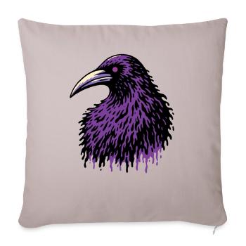 Melting Raven - Throw Pillow Cover 17.5” x 17.5” - light taupe - Front