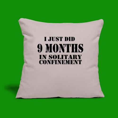 9 Months in Solitary Confinement - Throw Pillow Cover 17.5” x 17.5”