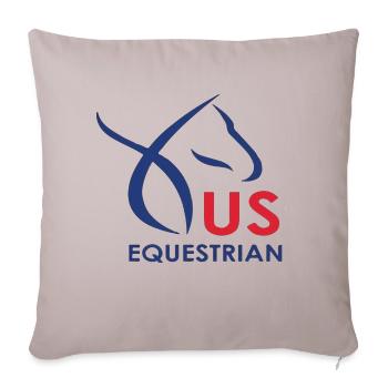 equestrian - Throw Pillow Cover 17.5” x 17.5” - light taupe - Front