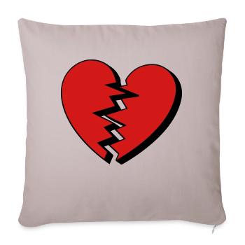 Broken heart - Throw Pillow Cover 17.5” x 17.5” - light taupe - Front
