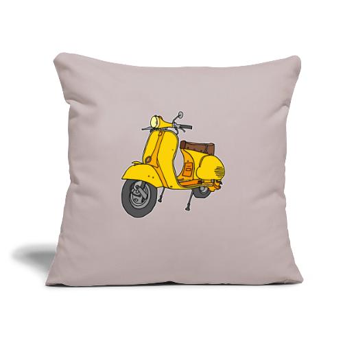 Yellow motor scooter - Throw Pillow Cover 17.5” x 17.5”