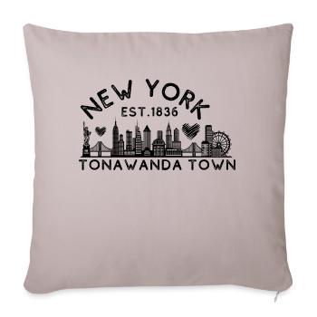 Tonawanda Town New York Established 1836 Home Town - Throw Pillow Cover 17.5” x 17.5” - light taupe - Front