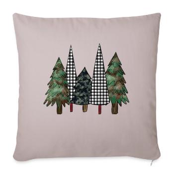Camo Christmas Tree - Throw Pillow Cover 17.5” x 17.5” - light taupe - Front