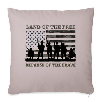 land of the free urban camo Troops - Throw Pillow Cover 17.5” x 17.5” - light taupe - Front