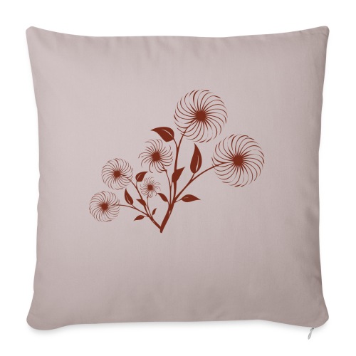 flowers designer graphic - Throw Pillow Cover 17.5” x 17.5”
