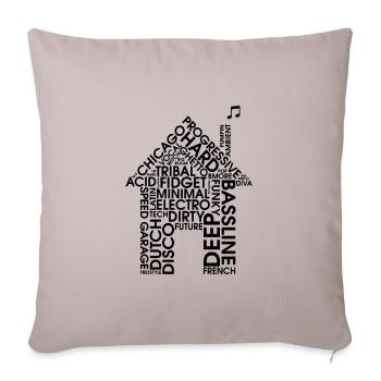 House Music Genres - Throw Pillow Cover 17.5” x 17.5” - light taupe - Front