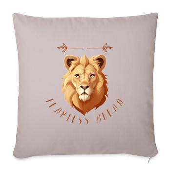 Fearless Ahead - Throw Pillow Cover 17.5” x 17.5” - light taupe - Front