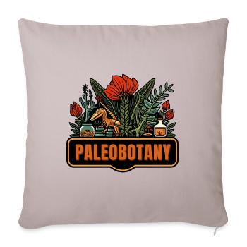 Funny Paleobotany Retro Logo - Throw Pillow Cover 17.5” x 17.5” - light taupe - Front
