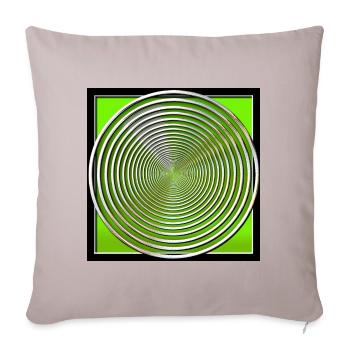 Framed Concentric Circles Series of Color #107 - Throw Pillow Cover 17.5” x 17.5” - light taupe - Front