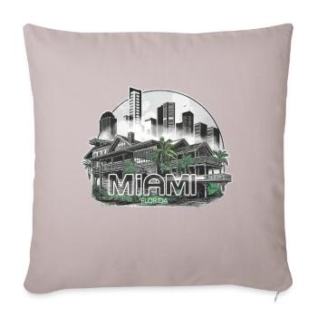 Miami City Florida USA - Throw Pillow Cover 17.5” x 17.5” - light taupe - Front