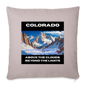 Colorado Rocky Mountain Art - Throw Pillow Cover 17.5” x 17.5” - light taupe - Front
