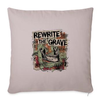 Rewrite the Grave Grunge Skull Poster - Throw Pillow Cover 17.5” x 17.5” - light taupe - Front