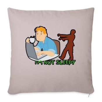 Sleepy cool - Throw Pillow Cover 17.5” x 17.5” - light taupe - Front