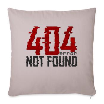 404 Error Page Not Found - Throw Pillow Cover 17.5” x 17.5” - light taupe - Front